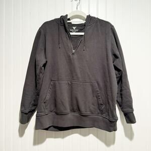 Wilfull Wear Gray Cotton Quarter Zip Sweatshirt Size Medium